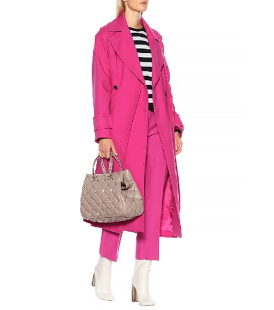 Shop Valentino Wool-blend Coat In Pink