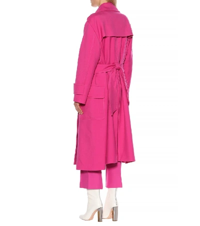 Shop Valentino Wool-blend Coat In Pink