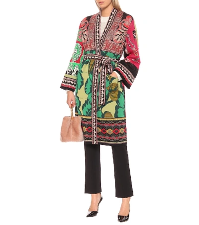 Shop Etro Wool-blend Jacquard Cardigan In Multicoloured