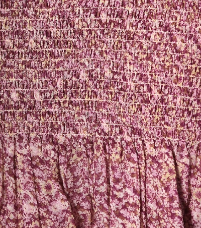 Shop Stella Mccartney Floral Silk Dress In Purple