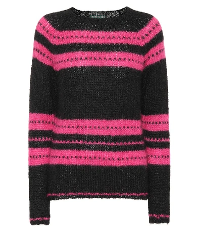 Shop Alexa Chung Mohair And Wool-blend Sweater In Black