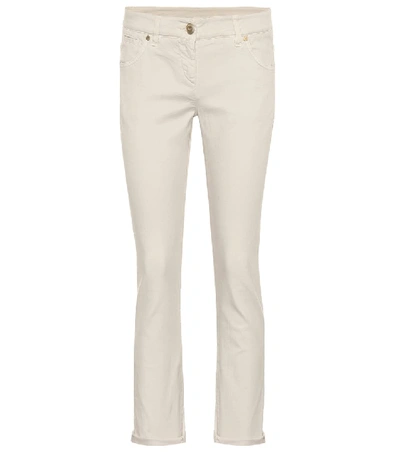 Shop Brunello Cucinelli Mid-rise Straight Jeans In White