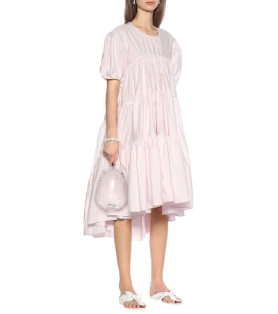Cecilie Bahnsen Esme Cotton Poplin Midi Dress In Pink | ModeSens