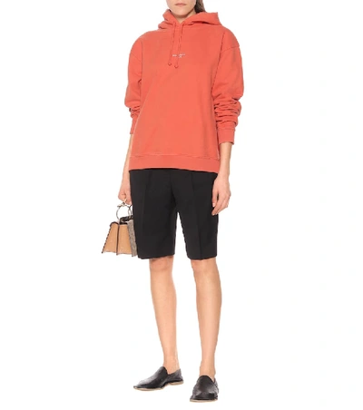 Shop Acne Studios Logo Cotton-jersey Hoodie In Red