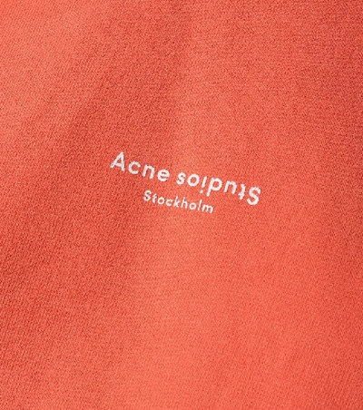 Shop Acne Studios Logo Cotton-jersey Hoodie In Red