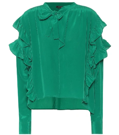 Shop Isabel Marant Libel Silk Blouse In Green