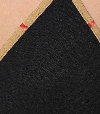 Shop Burberry Vintage Check Triangle Bikini In Black