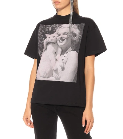 Shop Christopher Kane Printed Cotton T-shirt In Black