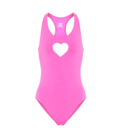 Shop Vetements Heart Swimsuit In Pink