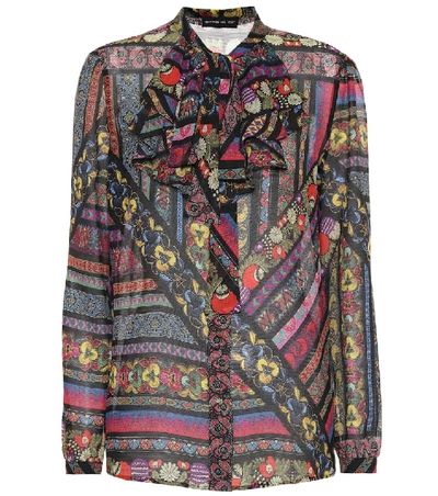 Shop Etro Printed Silk Blouse In Multicoloured