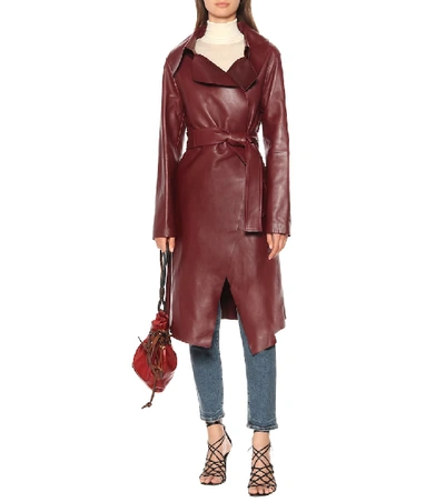 Shop Dorothee Schumacher Modern Volumes Leather Coat In Red