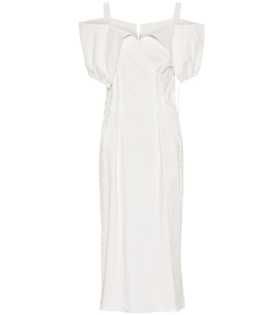 Shop Jil Sander Cotton-blend Dress In White