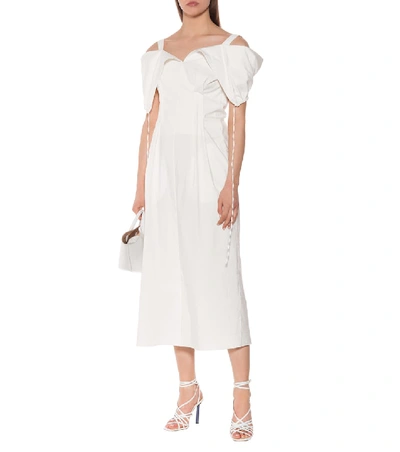 Shop Jil Sander Cotton-blend Dress In White
