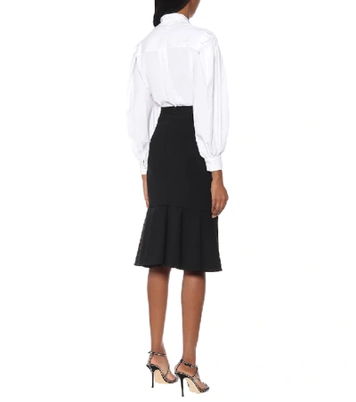 Shop Alexander Mcqueen Stretch-wool Skirt In Black