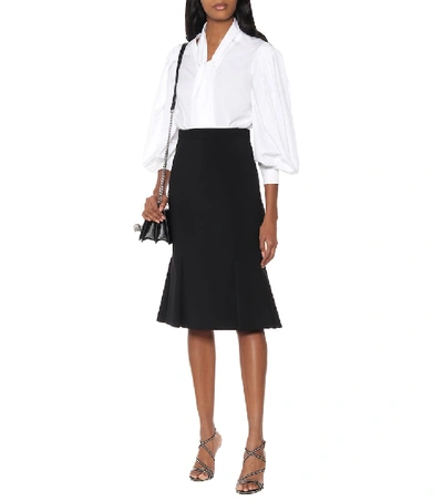 Shop Alexander Mcqueen Stretch-wool Skirt In Black