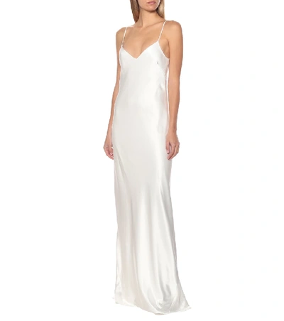 Shop Galvan Malibu Satin Maxi Bridal Dress In White