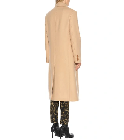 Shop Stella Mccartney Wool Double-breasted Coat In Beige