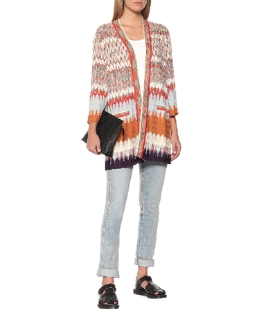 Shop Missoni Knit Cardigan In Multicoloured