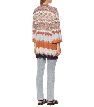 Shop Missoni Knit Cardigan In Multicoloured