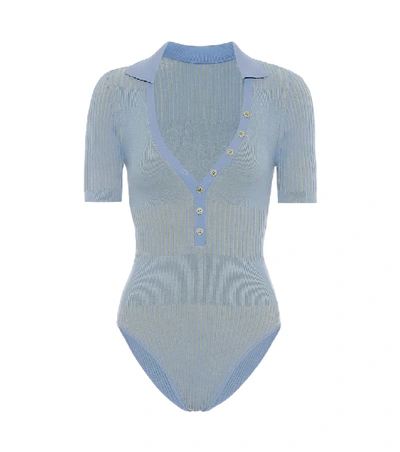 Shop Jacquemus Le Body Yauco Striped Bodysuit In Blue