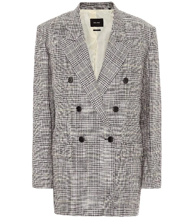 Shop Isabel Marant Celadim Checked Blazer In Grey