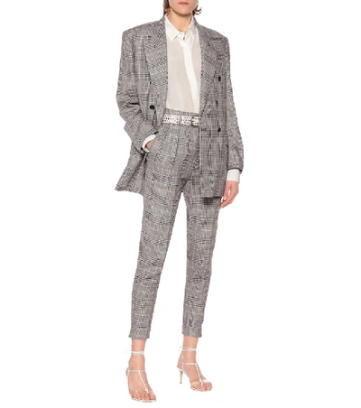 Shop Isabel Marant Celadim Checked Blazer In Grey