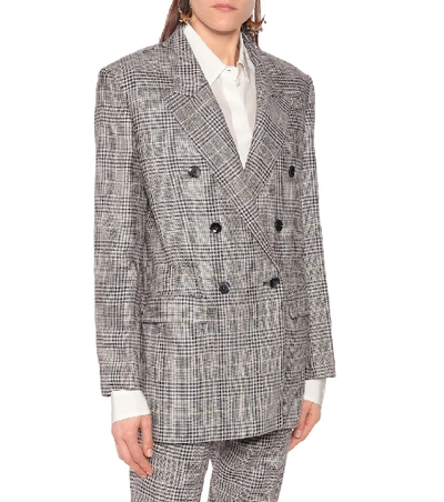 Shop Isabel Marant Celadim Checked Blazer In Grey