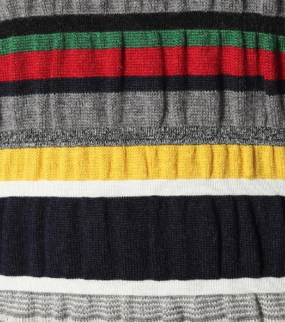 Shop Jw Anderson Striped Ribbed-knit Sweater In Multicoloured