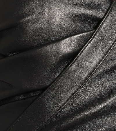 Shop Rta Lana One-shoulder Leather Minidress In Black