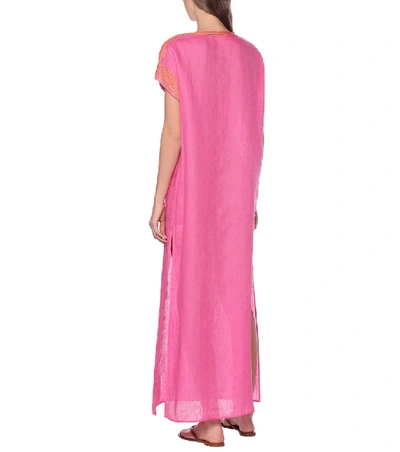 Shop Tory Burch Linen Kaftan In Pink