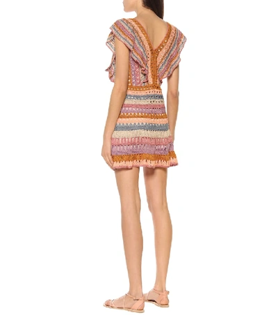 Shop Anna Kosturova Melissa Crochet-cotton Minidress In Multicoloured