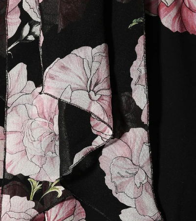 Shop Giambattista Valli Floral-printed Silk Maxi Dress In Black