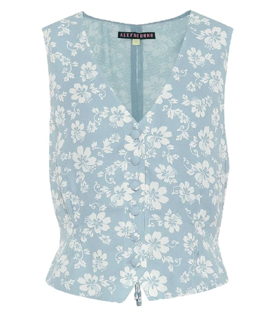 Shop Alexa Chung Floral Crêpe Vest In Blue