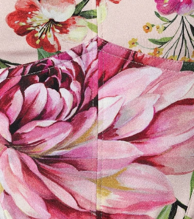 Shop Dolce & Gabbana Floral Silk-blend Bustier Top In Pink