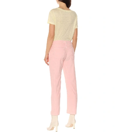 Shop M.i.h. Jeans Daily Crop High-rise Corduroy Pants In Pink