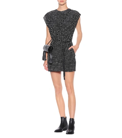 Shop Saint Laurent Printed Silk Dress In Black