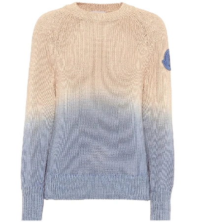 Shop Moncler Ombré Cotton Sweater In Multicoloured