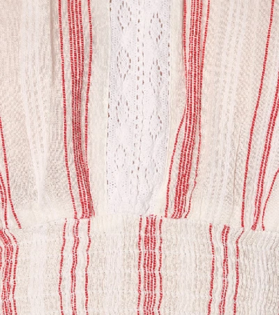 Shop Melissa Odabash Azura Striped Cotton Crop Top In White