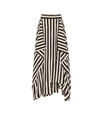 Shop Loewe Striped Maxi Skirt In Beige