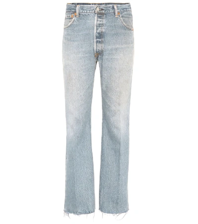 Shop Re/done Lea High-waisted Cropped Jeans In Blue