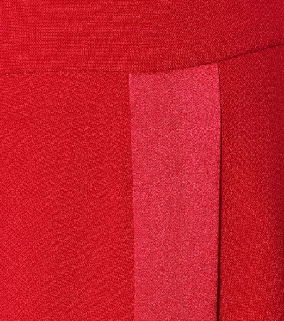 Shop Carolina Herrera High-rise Wide-leg Wool-blend Pants In Red