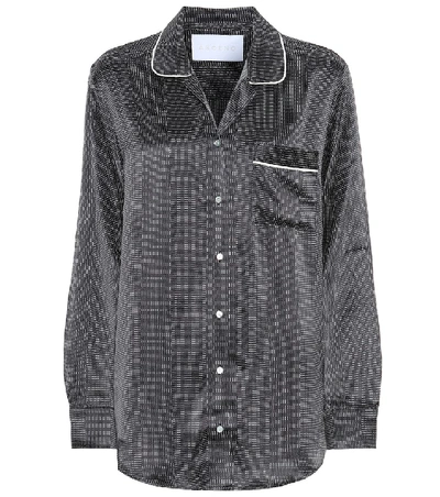 Shop Asceno Silk Pajama Top In Black