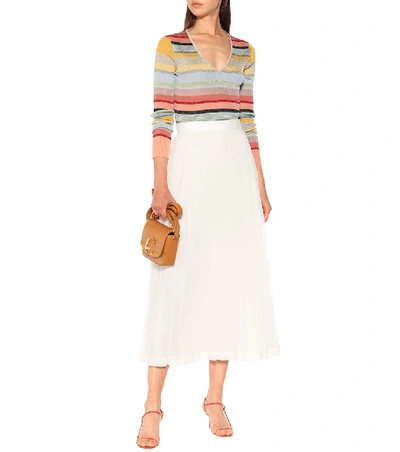 Shop Missoni Striped Metallic Knit Sweater In Multicoloured