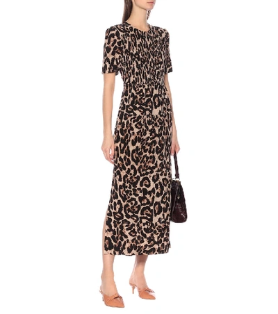 Shop Baum Und Pferdgarten Adamaris Leopard-print Midi Dress In Brown