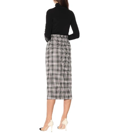 Shop Alexa Chung Checked Midi Skirt In Black