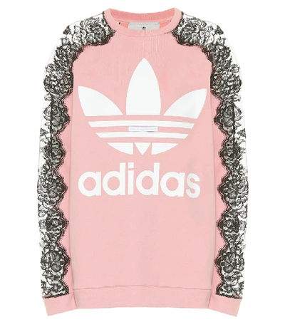 Shop Stella Mccartney Lace-trimmed Sweatshirt In Pink