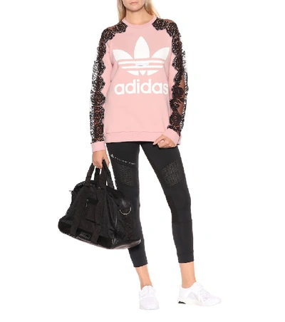 Shop Stella Mccartney Lace-trimmed Sweatshirt In Pink