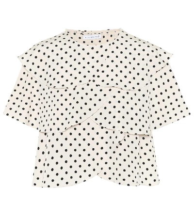 Shop Rejina Pyo Jude Flounced Polka-dot Top In White