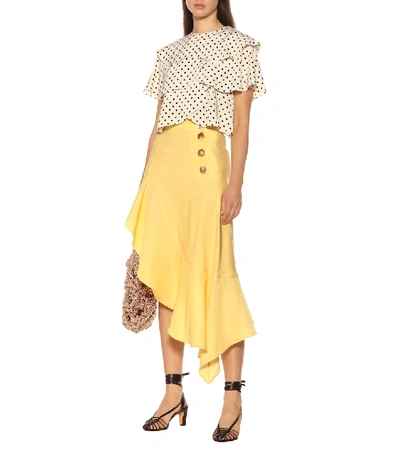 Shop Rejina Pyo Jude Flounced Polka-dot Top In White