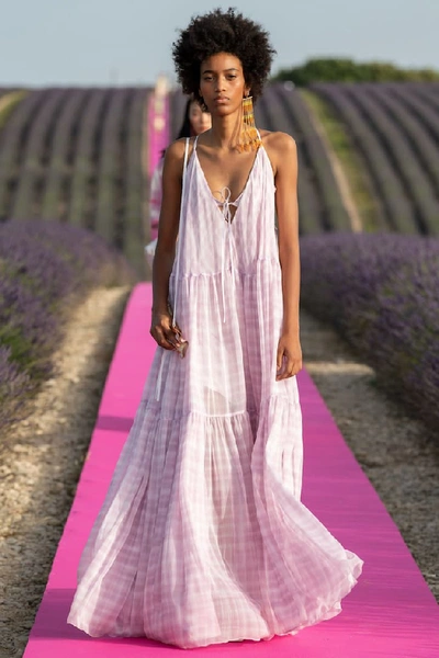 Shop Jacquemus La Robe Mistral Mousseline Dress In Purple